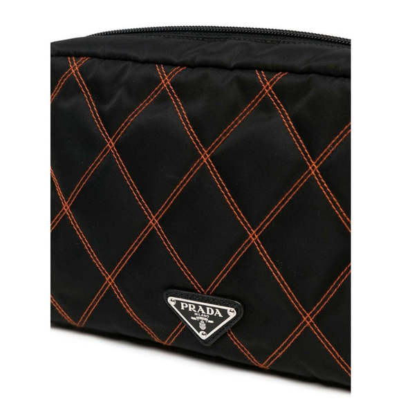 PRADA Nylon Black and Orange Pouch - Picture 3 of 6